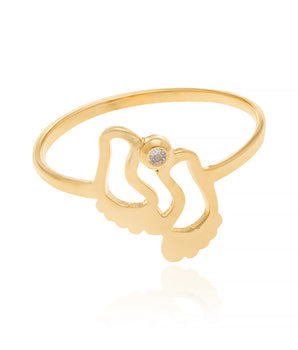 GOLD PLATED RING WITH ZIRCONIA