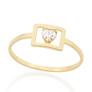 GOLD PLATED RING WITH ZIRCONIA