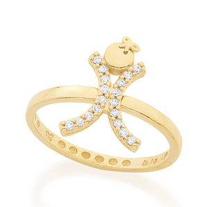 GOLD PLATED RING WITH ZIRCONIA