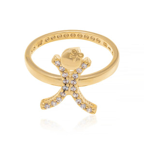 GOLD PLATED RING WITH ZIRCONIA