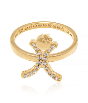 GOLD PLATED RING WITH ZIRCONIA