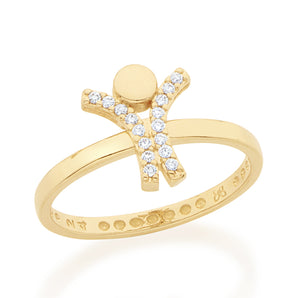 GOLD PLATED RING WITH ZIRCONIA