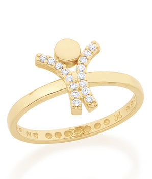 GOLD PLATED RING WITH ZIRCONIA