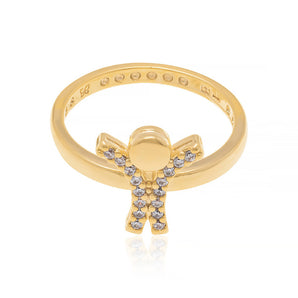 GOLD PLATED RING WITH ZIRCONIA