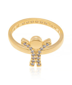 GOLD PLATED RING WITH ZIRCONIA