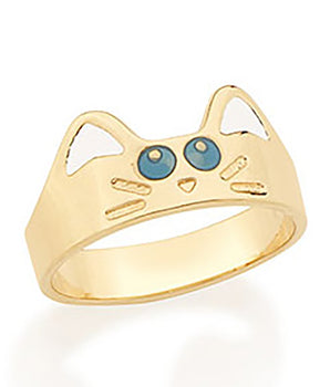 GOLD KIDS RING WITH RESIN APPLICATION.