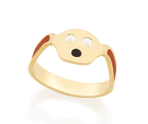 GOLD KIDS RING WITH RESIN APPLICATION.