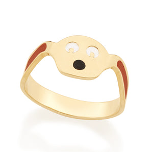 GOLD KIDS RING WITH RESIN APPLICATION.