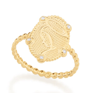 GOLD PLATED RING WITH ZIRCONIA
