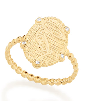 GOLD PLATED RING WITH ZIRCONIA