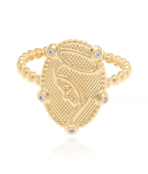 GOLD PLATED RING WITH ZIRCONIA