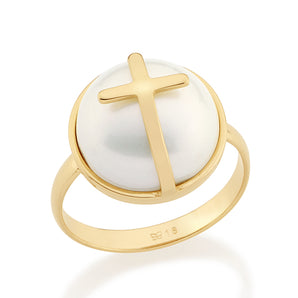GOLD RING WITH PEARL