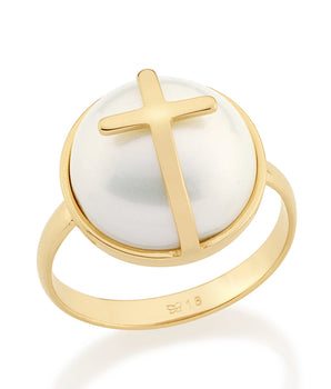 GOLD RING WITH PEARL
