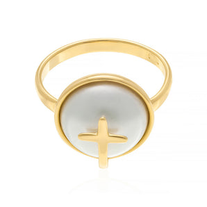 GOLD RING WITH PEARL