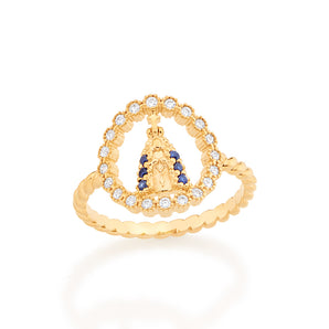 GOLD PLATED RING WITH ZIRCONIA