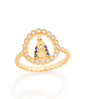 GOLD PLATED RING WITH ZIRCONIA