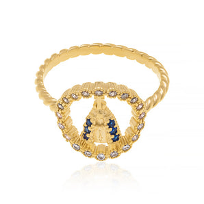 GOLD PLATED RING WITH ZIRCONIA