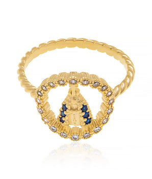 GOLD PLATED RING WITH ZIRCONIA