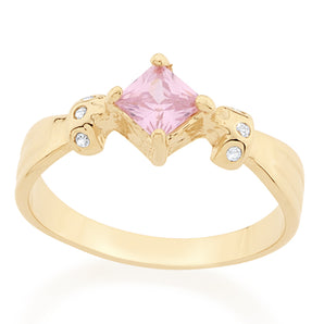 GOLD PLATED RING WITH ZIR
