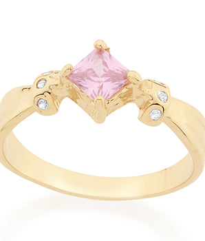 GOLD PLATED RING WITH ZIR
