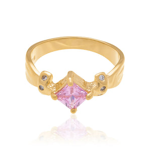 GOLD PLATED RING WITH ZIR