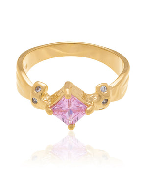 GOLD PLATED RING WITH ZIR