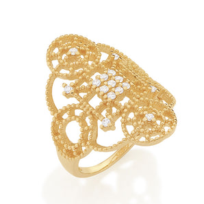 GOLD RING WITH ZIRCONIA