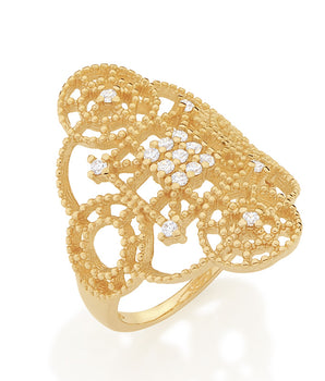 GOLD RING WITH ZIRCONIA