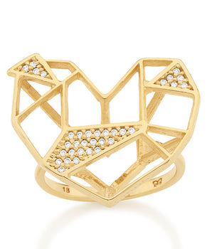 GOLD RING WITH ZIRCONIA