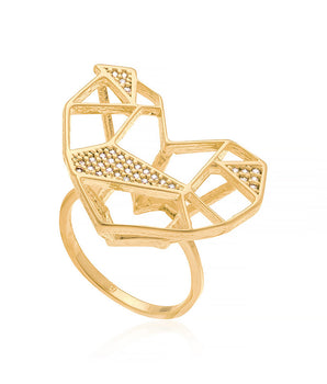 GOLD RING WITH ZIRCONIA