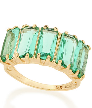 GOLD RING WITH CRYSTAL