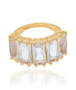 GOLD RING WITH CRYSTAL