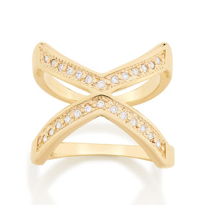 GOLD RING WITH ZIRCONIA