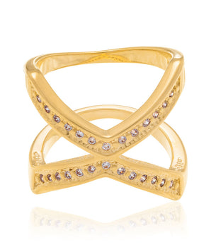 GOLD RING WITH ZIRCONIA