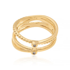 GOLD RING WITH ZIRCONIA