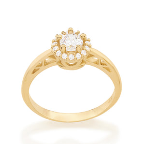 GOLD RING WITH ZIRCONIA