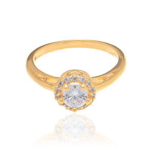 GOLD RING WITH ZIRCONIA