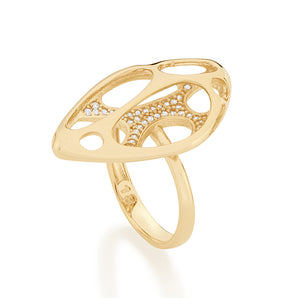 GOLD RING WITH ZIRCONIA