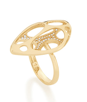 GOLD RING WITH ZIRCONIA