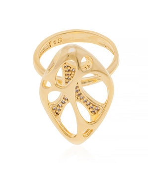 GOLD RING WITH ZIRCONIA
