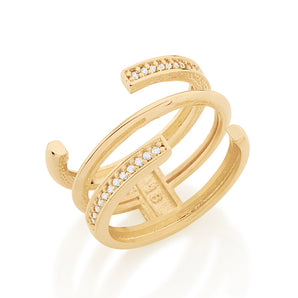 GOLD RING WITH ZIRCONIA
