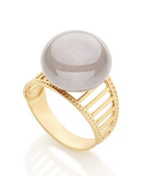 GOLD RING WITH PEARL