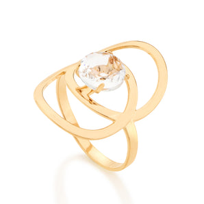 GOLD RING WITH CRYSTAL