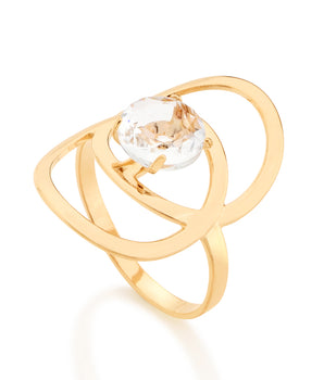 GOLD RING WITH CRYSTAL