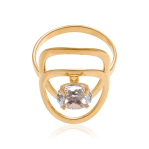 GOLD RING WITH CRYSTAL