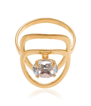 GOLD RING WITH CRYSTAL