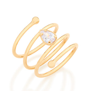 GOLD RING WITH ZIRCONIA