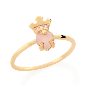 GOLD RING WITH CRYSTAL AND ZIRCONIA