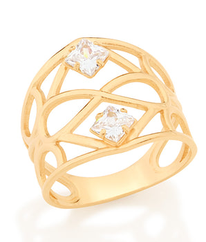 GOLD RING WITH ZIRCONIA