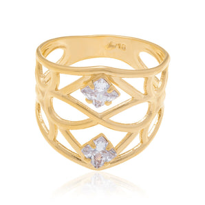 GOLD RING WITH ZIRCONIA